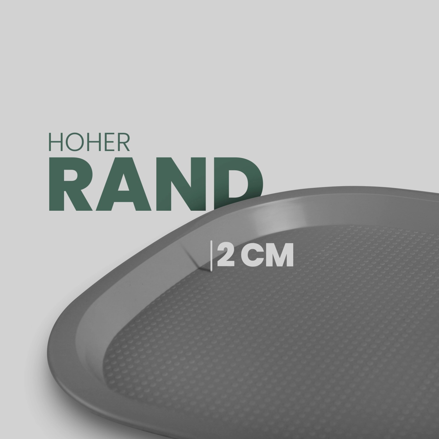 Graues ProHome Kunststofftablett (37,7x27,7 cm) mit hohem Rand, ideal für Geschirr und Speisen.