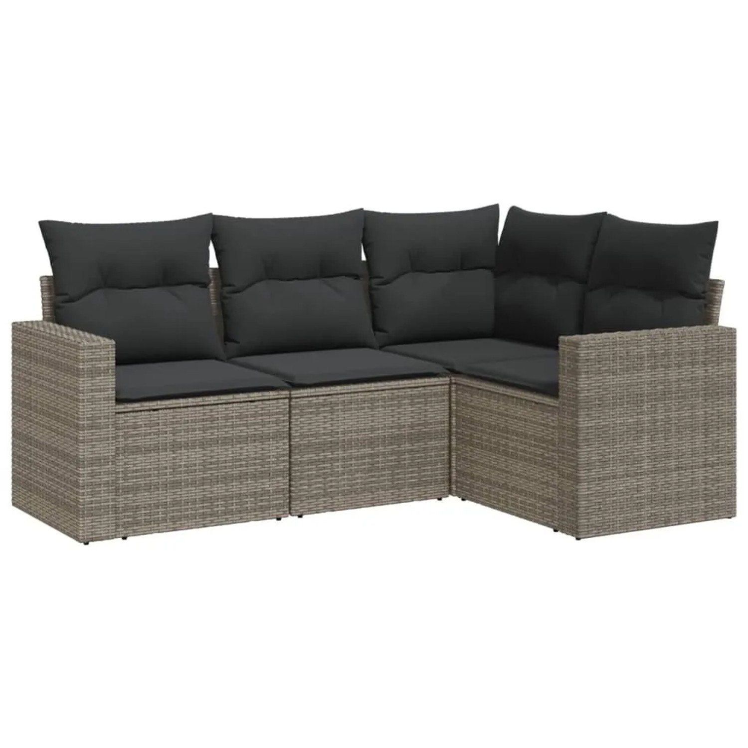 vidaXL 4-Tlg Garten-Sofagarnitur mit Kissen Grau Poly Rattan 3251247 günstig online kaufen