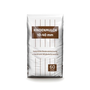 Sack Universal Rindenmulch, 60 Liter, zur Bodenabdeckung und Unkrautunterdrückung im Garten.