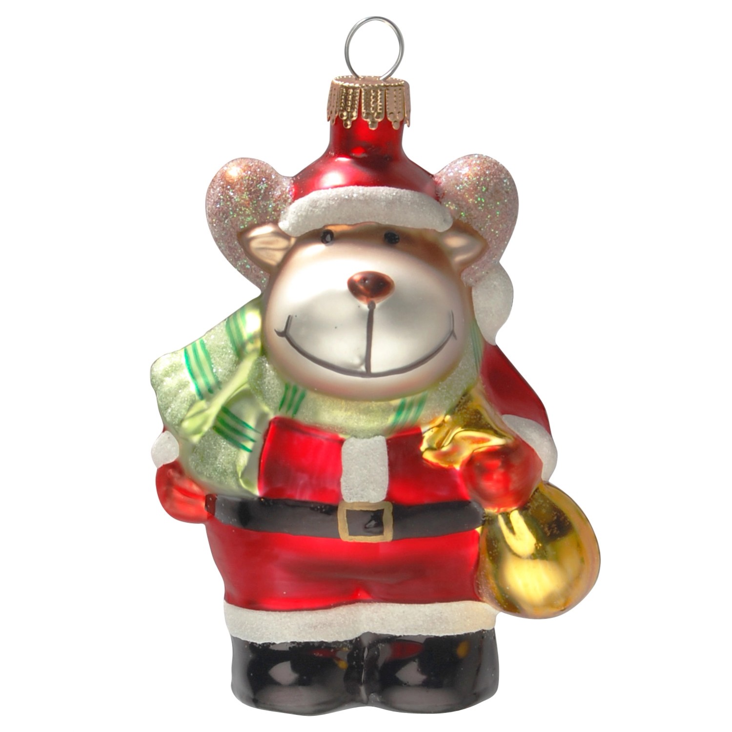 Krebs Glas Lauscha Rentier Santa Weihnachtsornament 1-tlg. 10cm