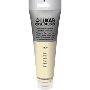 Tube Lukas Cryl Studio Premium Acrylfarbe, 125ml, Beige.