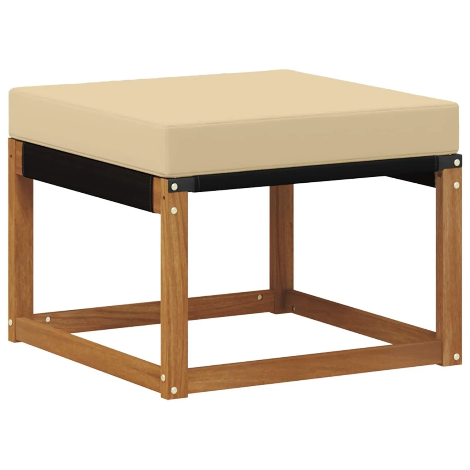 vidaXL Outdoor-Fußhocker Massivholz Akazie und Textilene Stoff Natur 900596