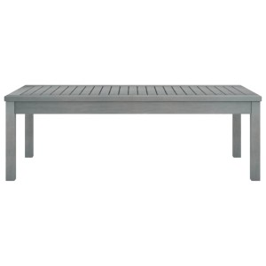 Grauer vidaXL Couchtisch aus Akazienholz, 100x50x33 cm, ideal für Garten und Terrasse.