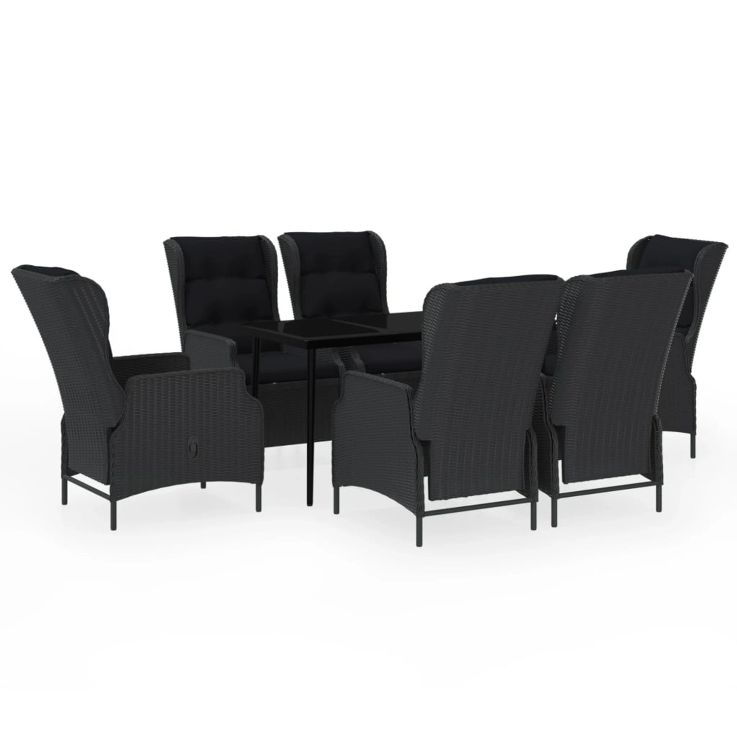 vidaXL 7-Tlg Garten-Essgruppe Dunkelgrau 3099658 günstig online kaufen