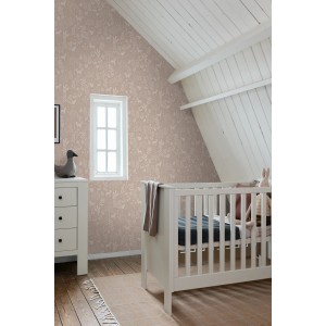 ESTAhome Tapete Wald mit Waldtieren Altrosa 53 cm x 10.05 m