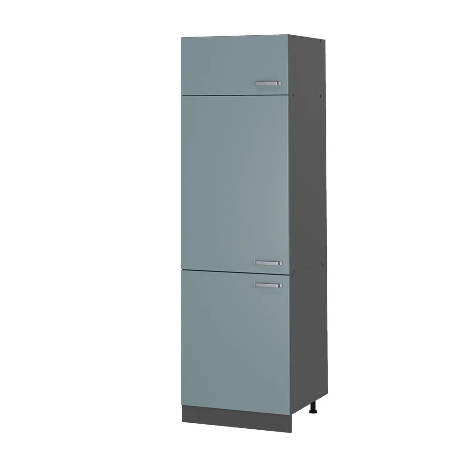 Vicco Kühlumbauschrank R-Line Hochschrank für die Küche Blau-Grau Anthrazit 60 cm