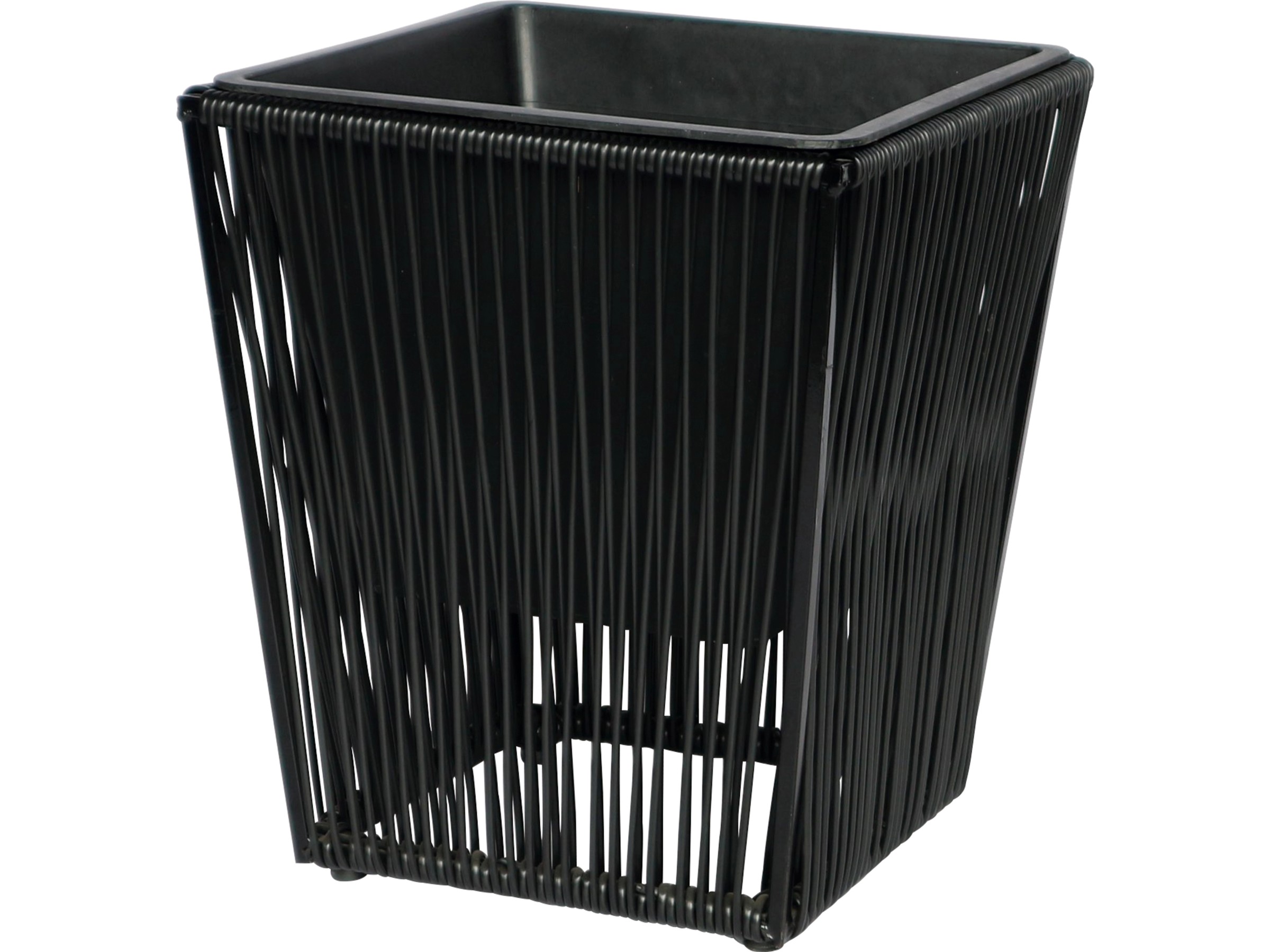 Elegant Einrichten Pflanzkübel Aus Polyrattan – Schwarz, 52x52x44 Cm, Mit Bewässerungssystem