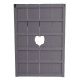 Grau-blaue MCW Wandgarderobe im Shabby-Look mit Herz-Ausschnitt und 8 Haken.
