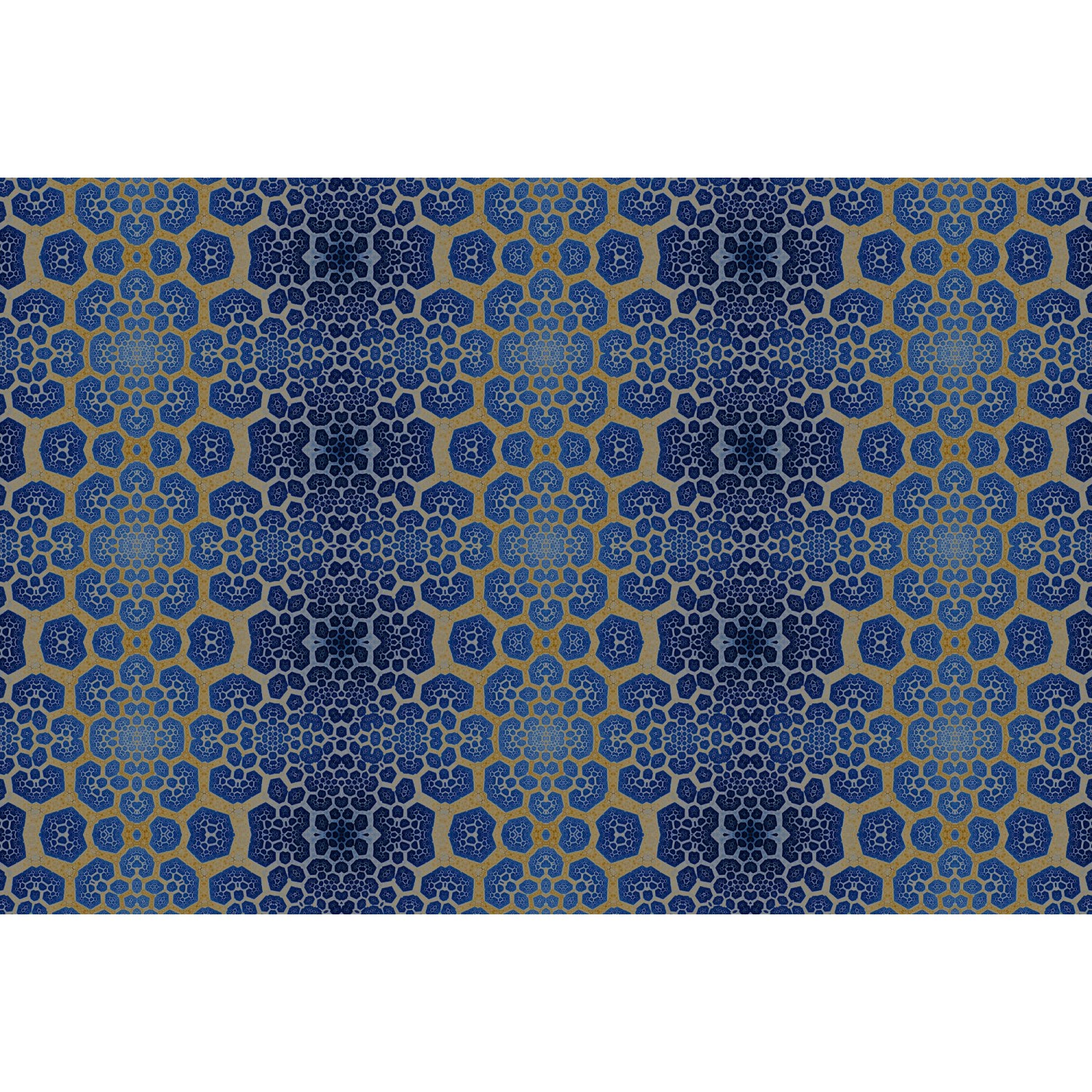Fototapete Abstrakt Blau Gold 4,00 m x 2,70 m FSC®