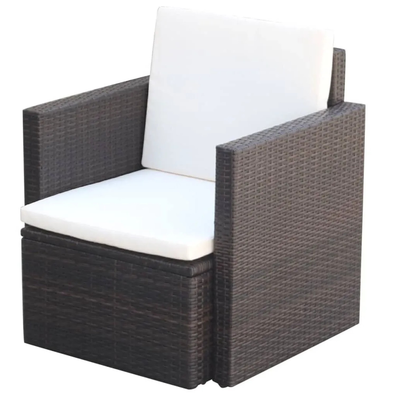 Furnicato Gartenstuhl Mit Polstern Und Kissen Poly Rattan Braun