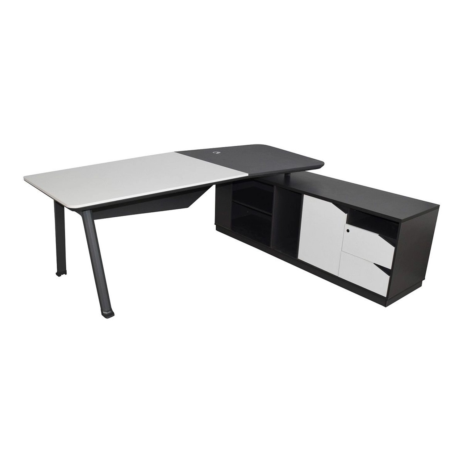 Jet-Line Luxus Chef Schreibtisch Carolina Rechtsseitig Inklusive Sideboard günstig online kaufen