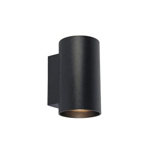 Moderne, runde Wandleuchte in Schwarz (2er-Set) für GU10 Leuchtmittel. Ideal als Wandlampe.
