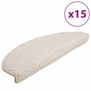vidaXL Stufenmatten 15 Stk 65x21x4 cm Weiß Halbrund Groß 133906