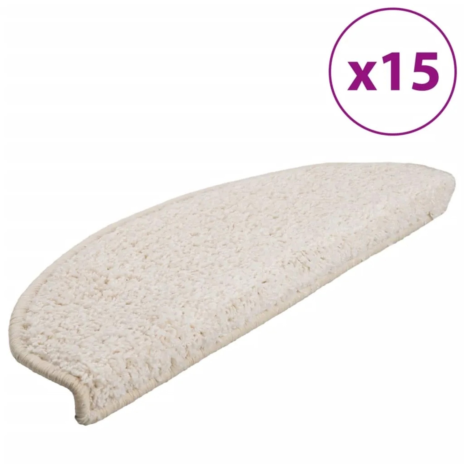 vidaXL Stufenmatten 15 Stk 65x21x4 cm Weiß Halbrund Groß 133906_3