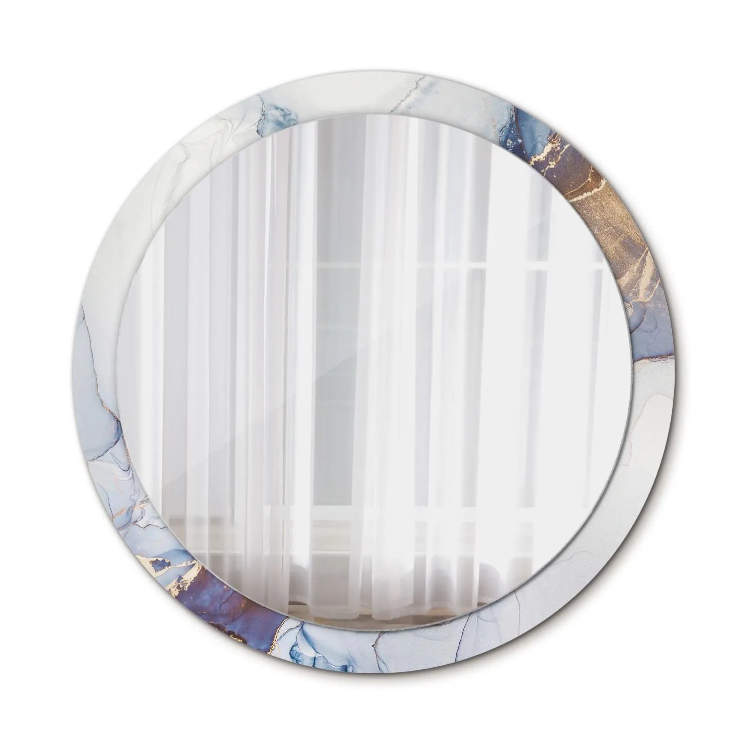 Tulup Bedruckte Spiegel Abstrakte Kunst 100x100 cm Runder Spiegel mit Dekoration Dekorativer Spiegel Spiegel Ornamente