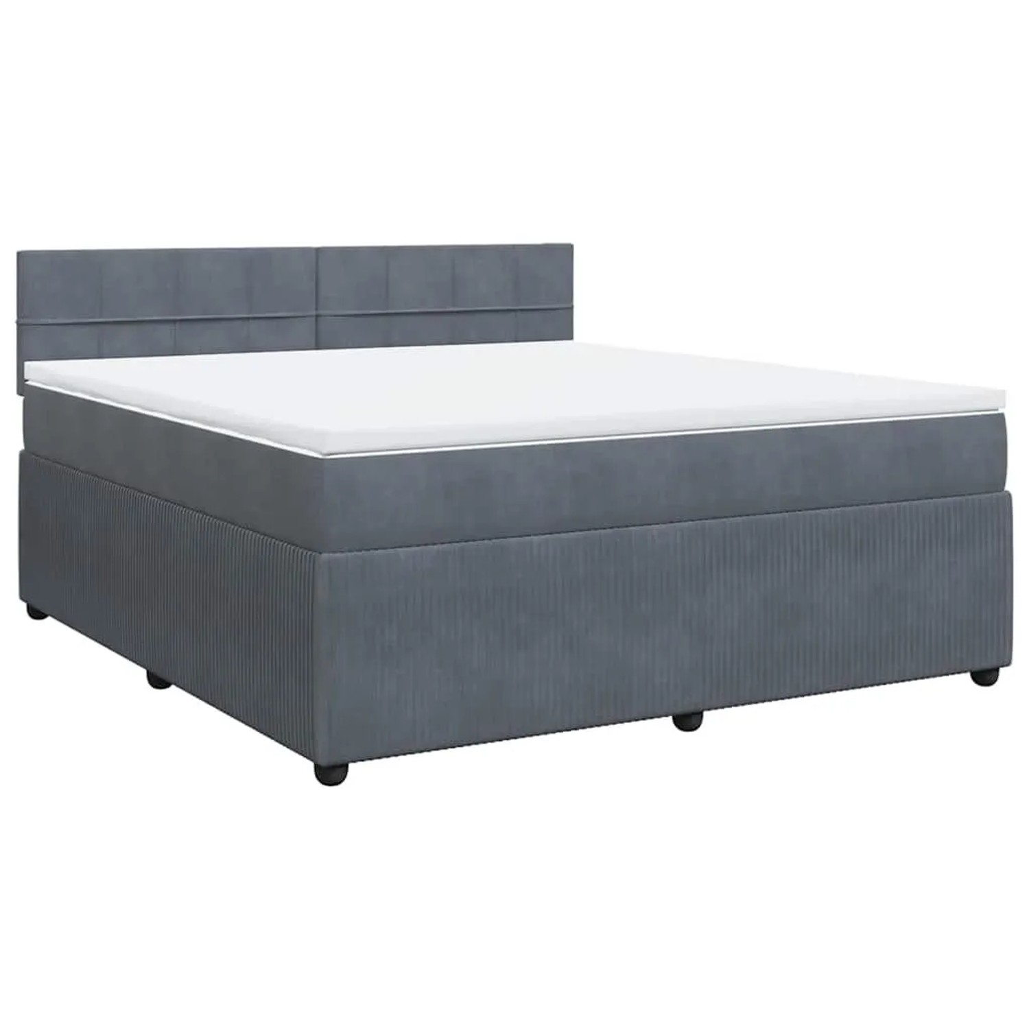 vidaXL Boxspringbett mit Matratze Dunkelgrau 180x200 cm Samt 3290107 günstig online kaufen