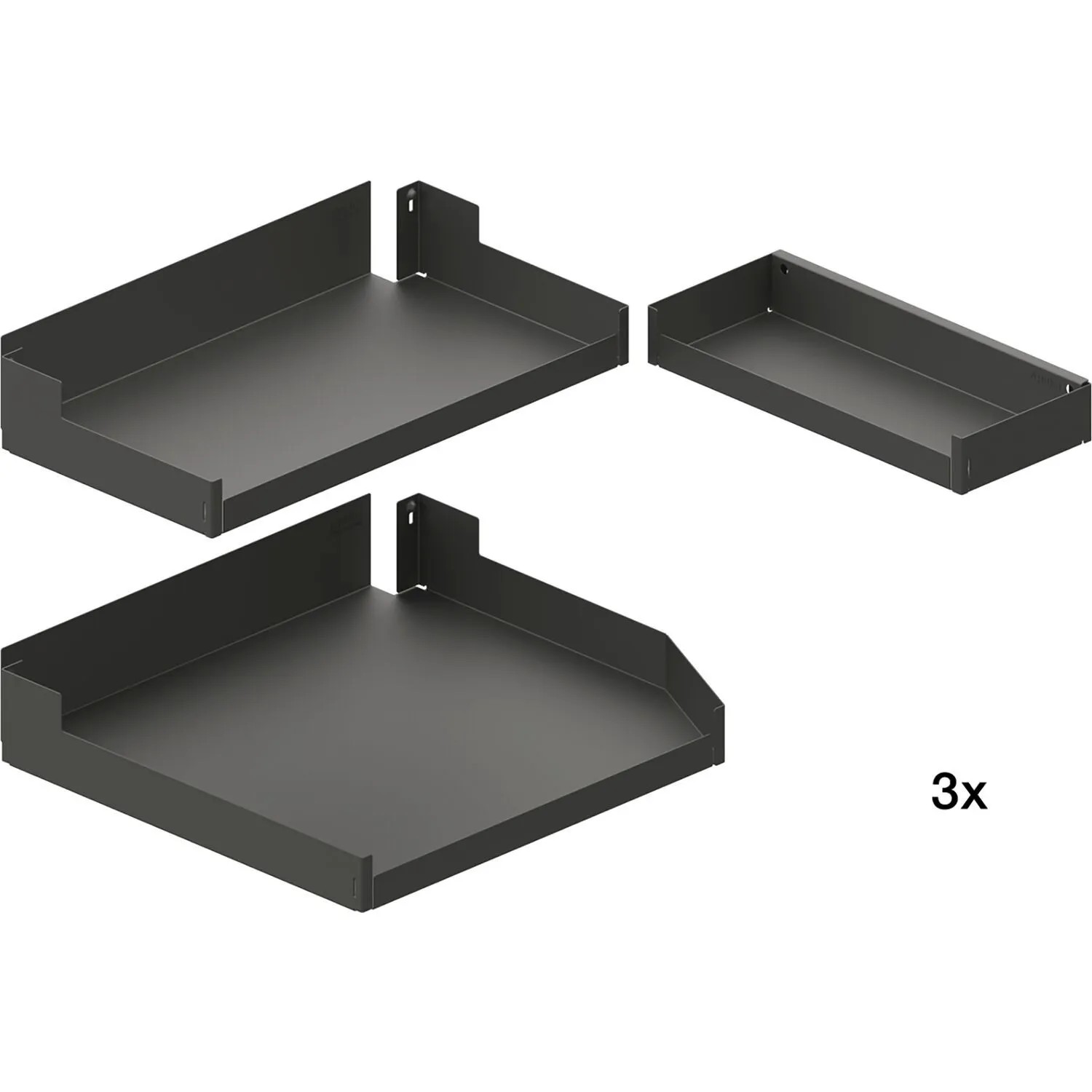 Peka Einhängetablare Liro Set Kb 400mm für Hochschrank Pleno Maxi Plus Rechts Boden Apothekerschrank Stahlblech Pulverbeschichtet Anthrazit