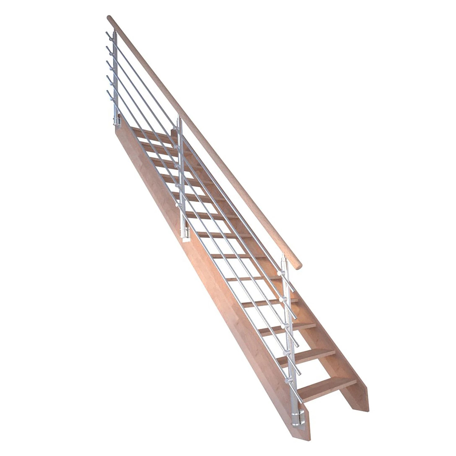 StarWood Treppe Rhodos Buche Gerade Design-Geländer-Edelstahl FSC® günstig online kaufen