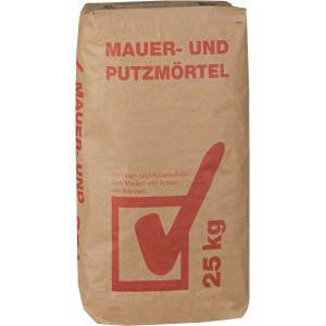 25 kg Sack Mauer- und Putzmörtel HK-KM für Innen- und Außenbereich.