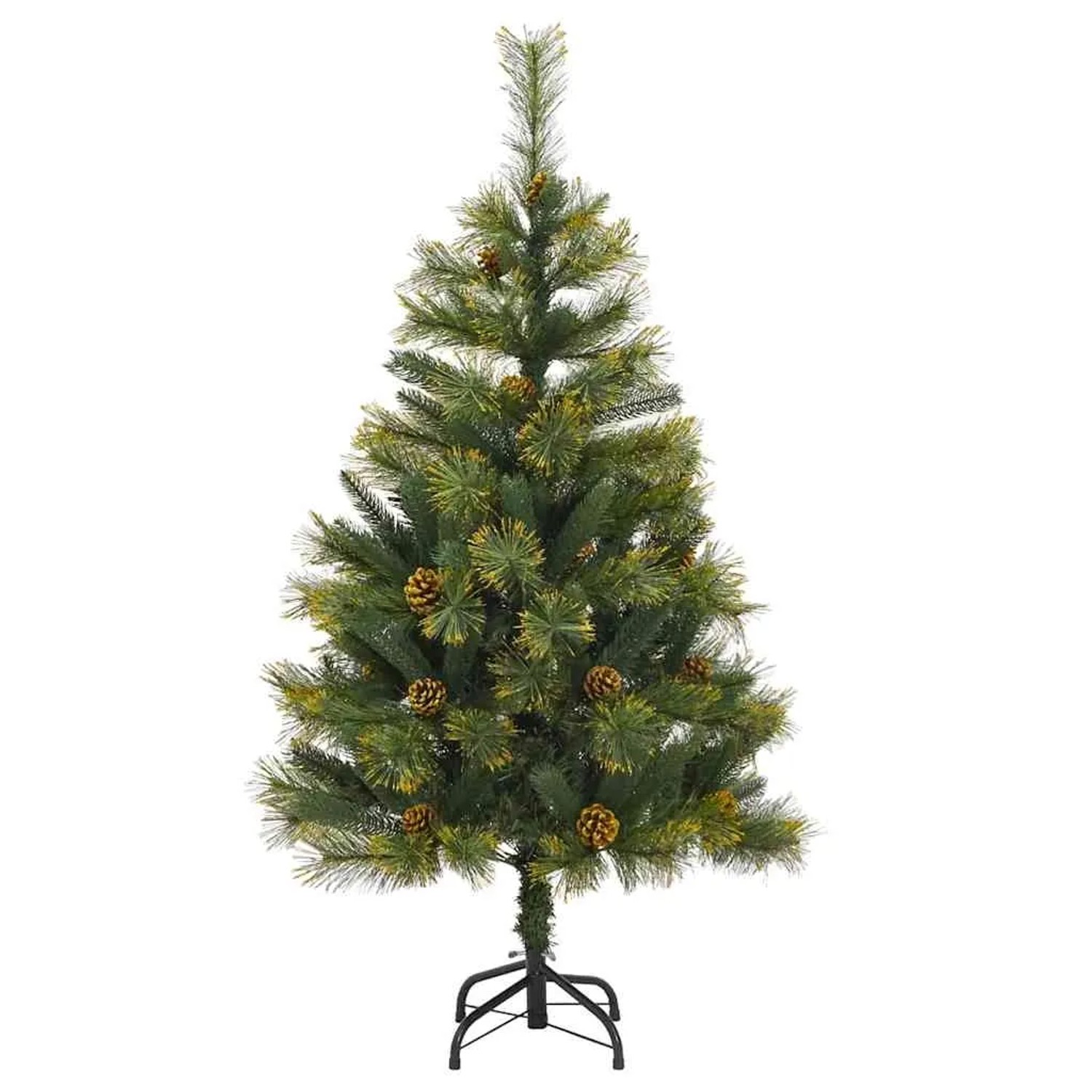 vidaXL Künstlicher Klapp-Weihnachtsbaum mit Tannenzapfen Grün 150 cm 3395085