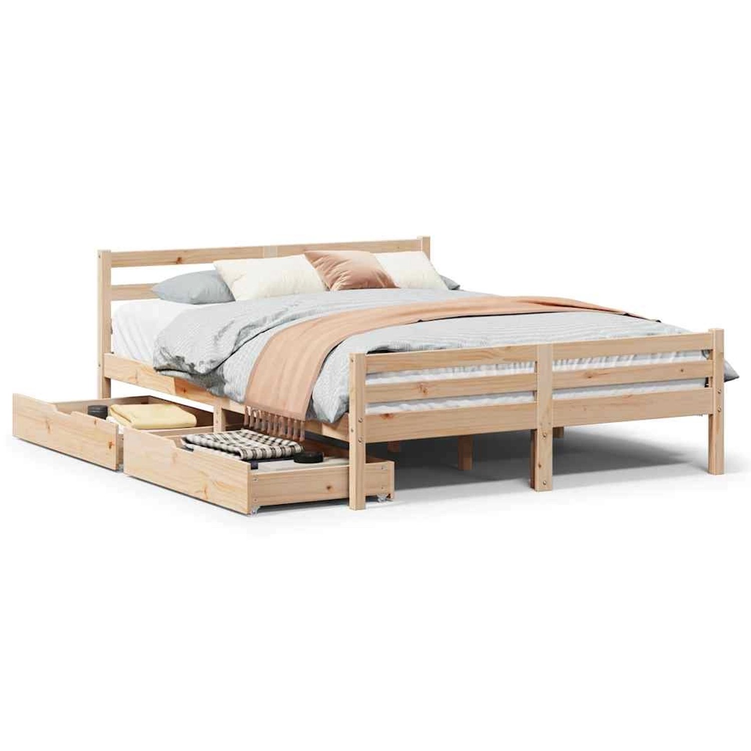 vidaXL Massivholzbett ohne Matratze 160x200 cm Kiefernholz 3301614 günstig online kaufen