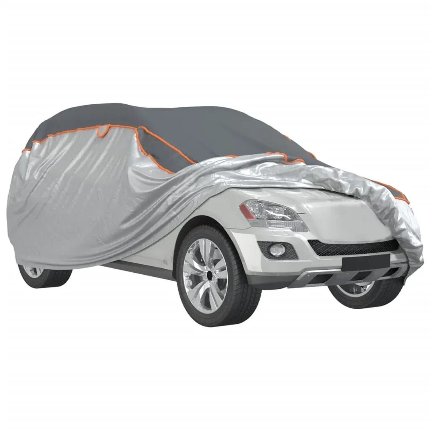 Grau-silberne Autoabdeckung für SUV, Größe L, zum Schutz vor Hagel und Frost.