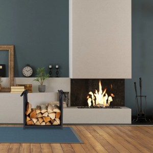 Relaxdays Kaminholzständer Stahl Schwarz Mit Tragetasche 50 cm x 51 cm x 37 cm 3,5 kg