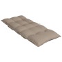 Taupe Hochlehner-Auflage aus Oxford-Gewebe, gesteppt, mit Bindebändern. Komfortables Sitzkissen für Gartenstühle.