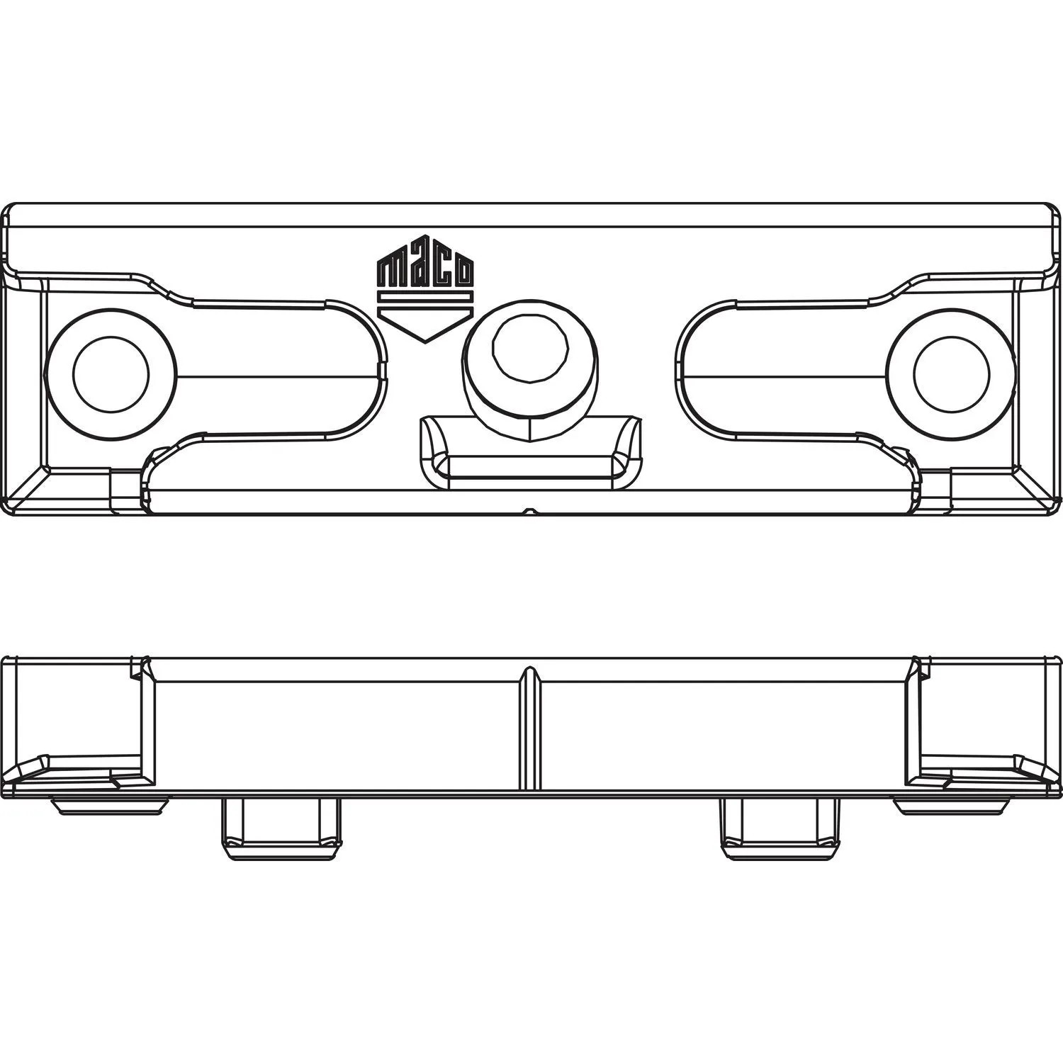 Maco Schließteil iS 12L Eurofalz 20mm 9V mit Positionszapfen 8x4mm Silber
