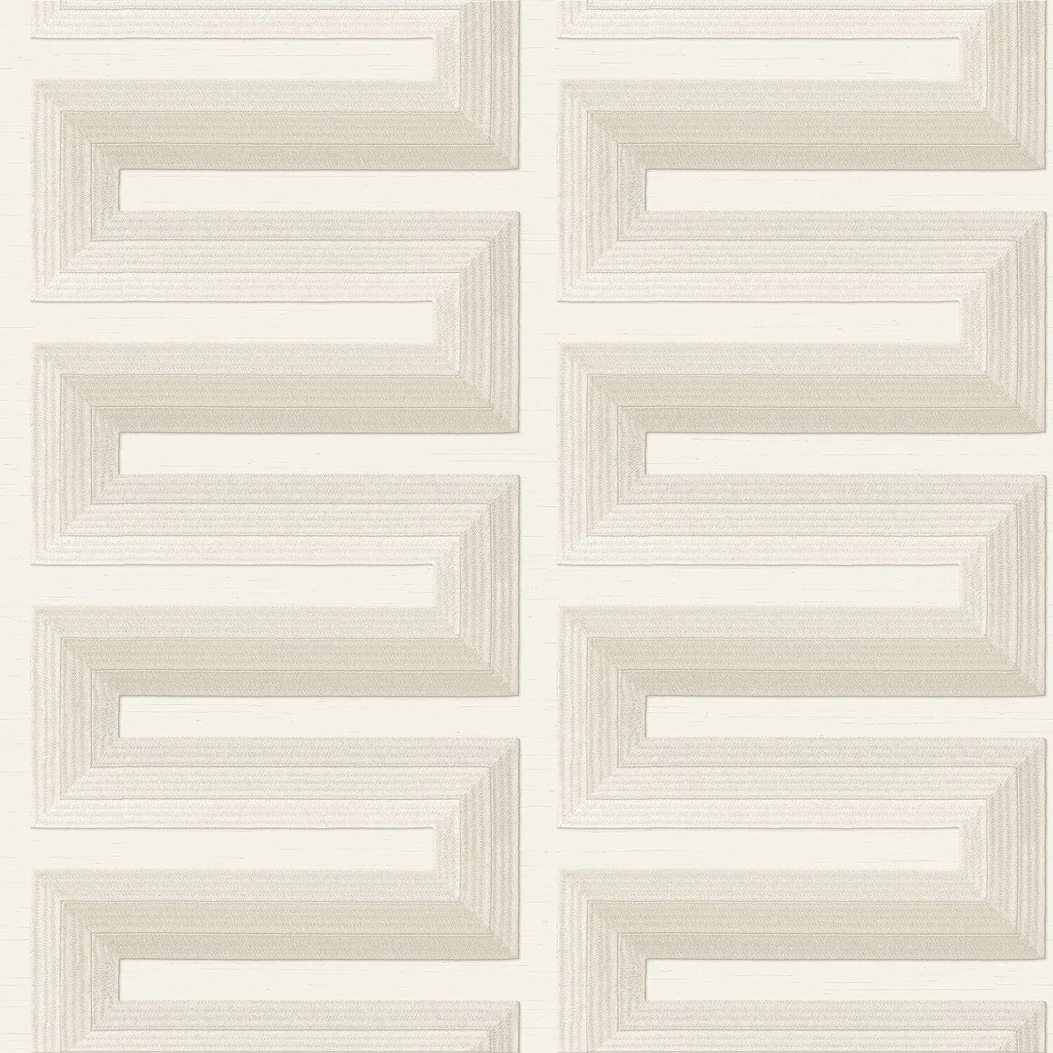 PROFHOME Re521071-Di 3D Tapete Geometrisch Glänzend Creme Weiß Perl-Weiß 0,53 m x 10,05 m  5,33 m2