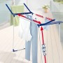Leifheit Wäscheständer Pegasus Maxx Blau mit extra hohen Flügeln und langen Trockenstäben.
