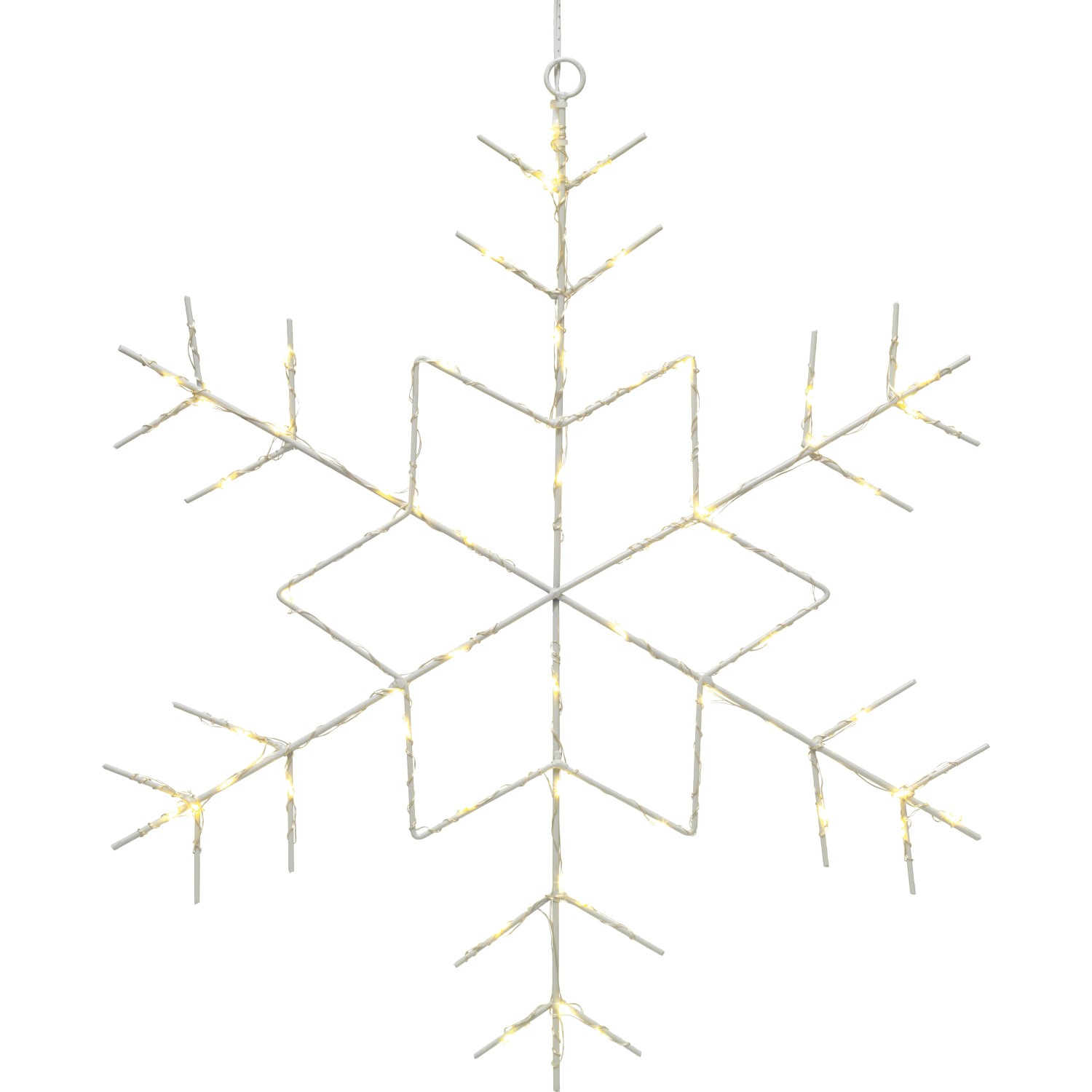 Metall-Schneeflocke 44 cm Weiß-Transparent