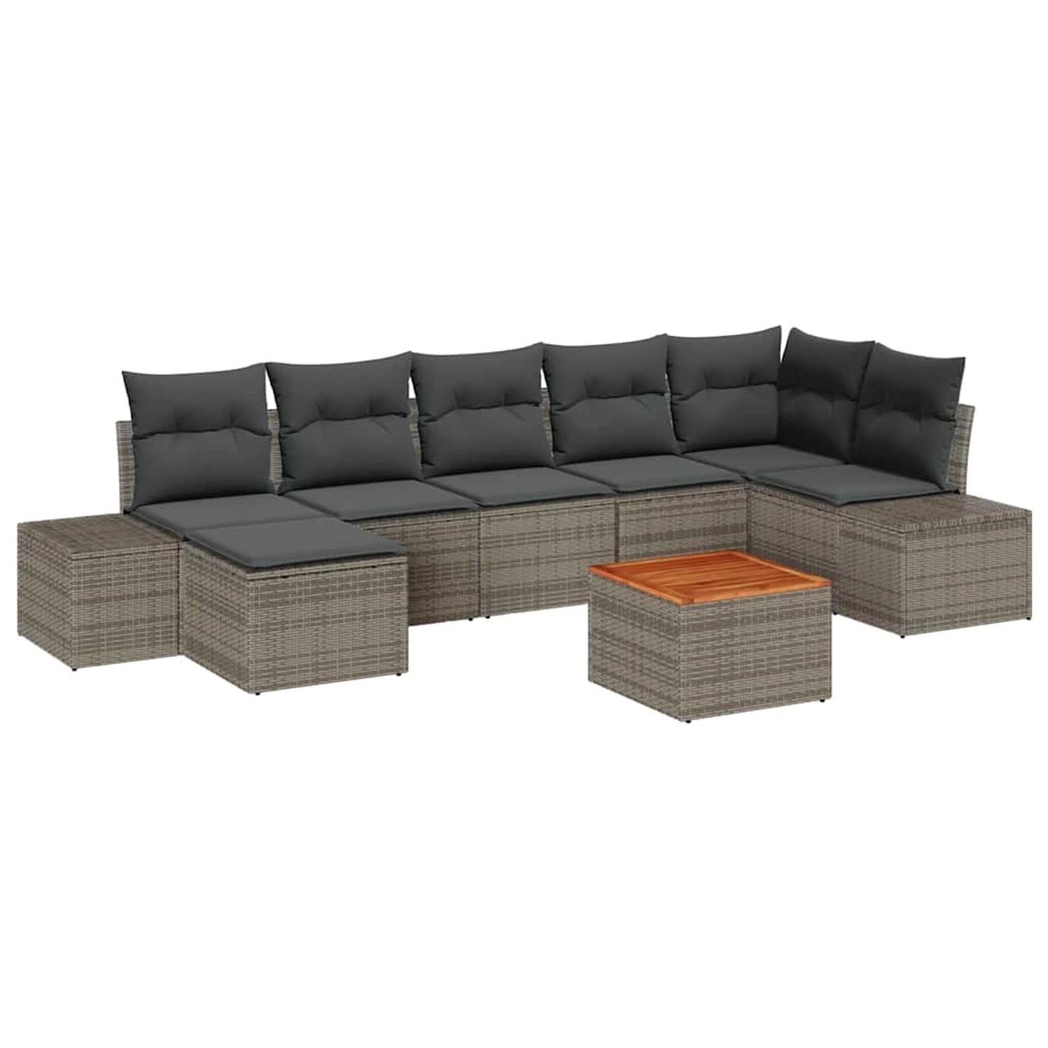 vidaXL Garten-Sofa-Set 8-Tlg Grau 3356655 günstig online kaufen