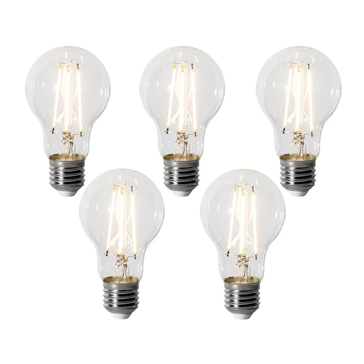 LUEDD 5er Set E27 Dimmbare LED Leuchtmittel A60 6W 700,m 2200K