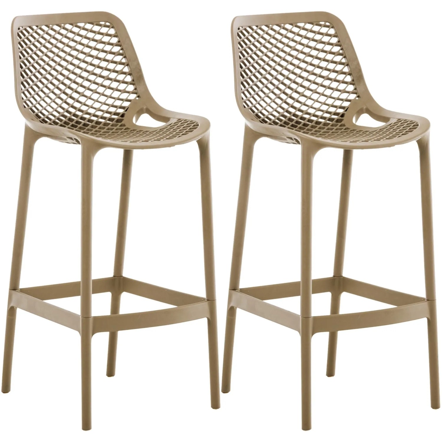 DELUKE 2er Set Barhocker BUNIM Kunststoff Schlamm 45x53x105cm Barstuhl Mit Lehne Tresenhocker Tresenstuhl