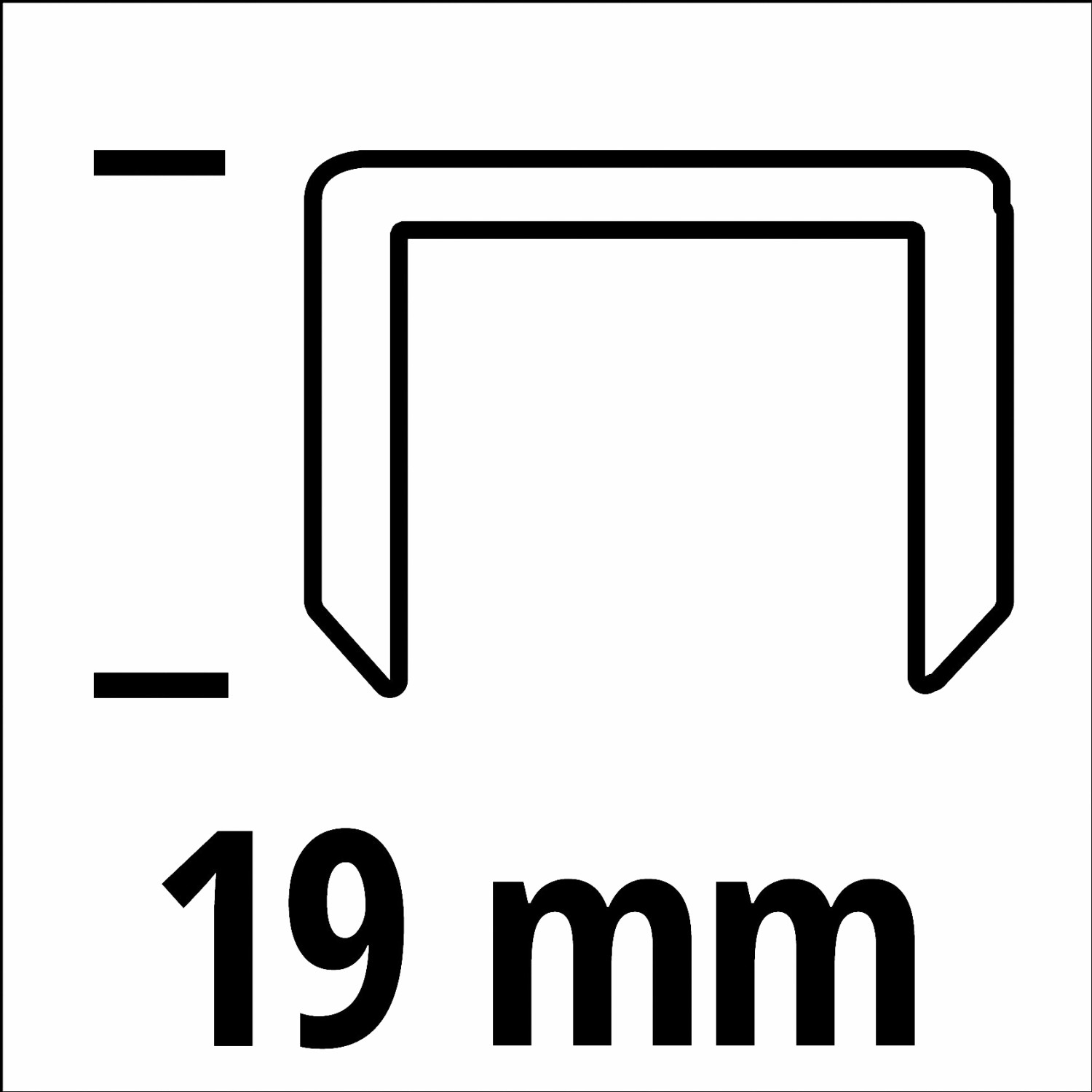 Abbildung einer 19 mm Einhell Klammer für Tacker, 3.000 Stück Packung.