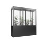 Dunkelgraues Biohort Gewächshaus Florentina Maxi mit transparentem Oberteil und Pflanzen. Ideal für Hochbeete.