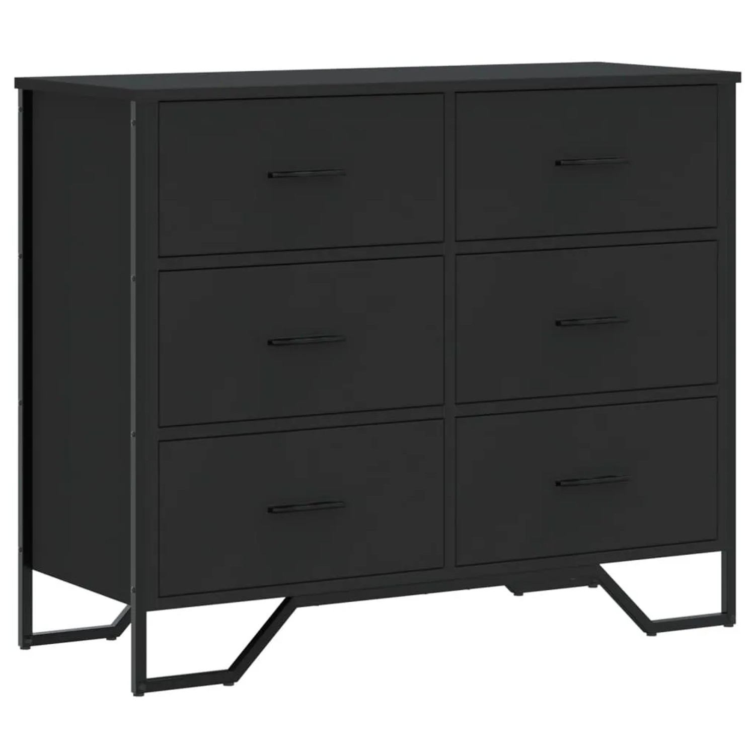 vidaXL Kommode Schwarz 91x35,5x74,5 cm Holzwerkstoff 3295302