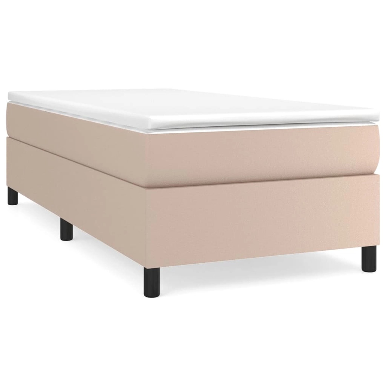 vidaXL Boxspringbett mit Matratze Cappuccino-Braun 90x200cm Kunstleder 3144 günstig online kaufen