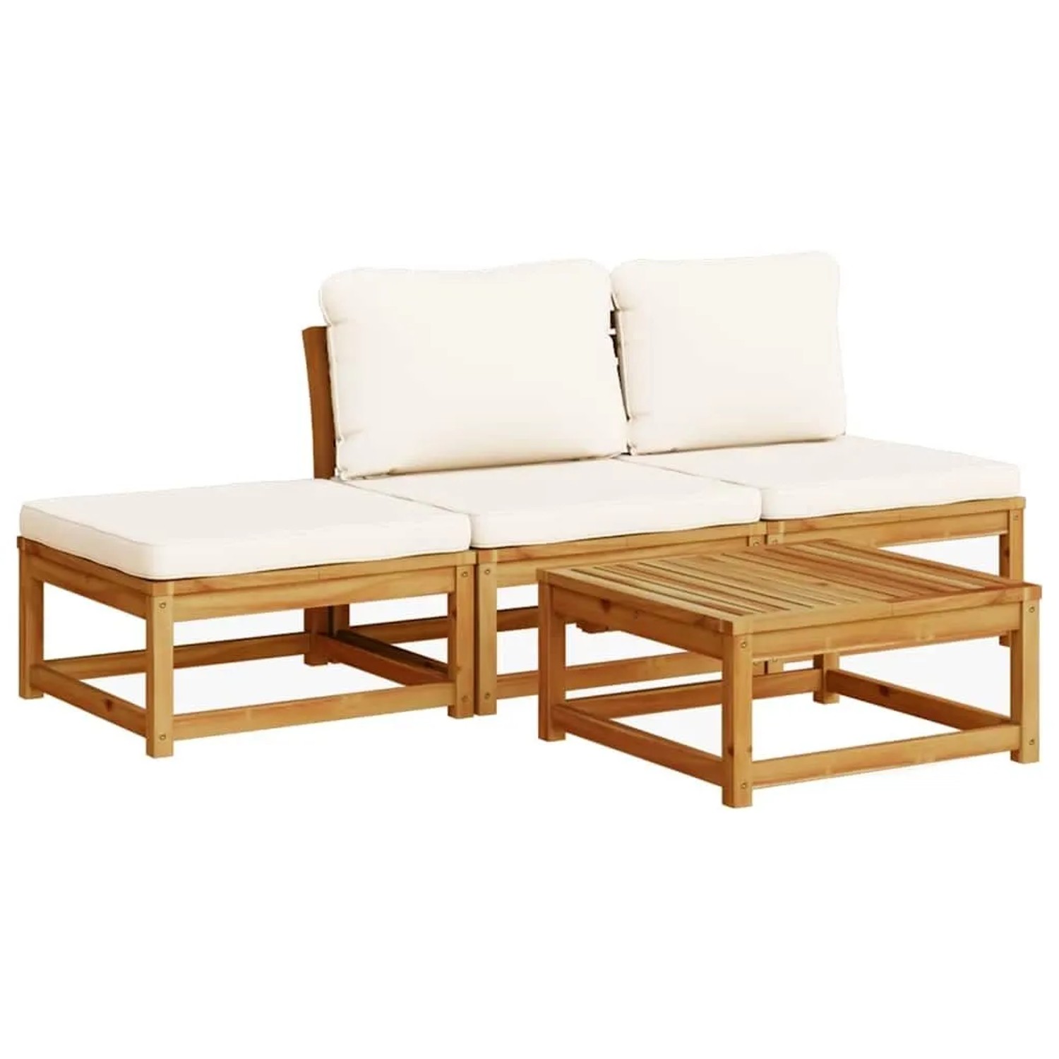 vidaXL 4-Tlg Garten-Lounge-Set mit Kissen Massivholz Akazie 3214303