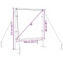 vidaXL Beamer Leinwand 89 Zoll mit Ständer. Aufbau-Diagramm mit Maßen 166x168 cm.