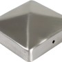 T&J Pfostenabdeckung aus Edelstahl, 9x9 cm, Pyramidenform. Zubehör für Zaunbau & Sichtschutz.