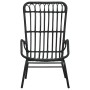 Schwarzer Gartenstuhl aus Poly Rattan von vidaXL für Terrasse und Garten.