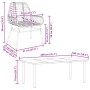 vidaXL Garten Esszimmerset, 9-teilig, Poly Rattan, Glas, mit Maßangaben für Tisch und Stuhl.