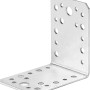 Verzinkter Winkelverbinder 90x90x65 mm mit Löchern, geeignet für Holzkonstruktionen.