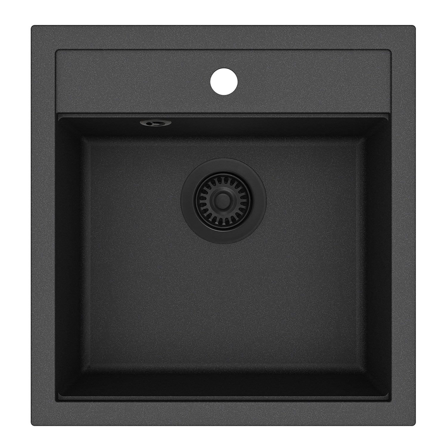 Helika Einbauspüle Tessa 49 cm x 51 cm Schwarz inkl. Schwarzventil günstig online kaufen