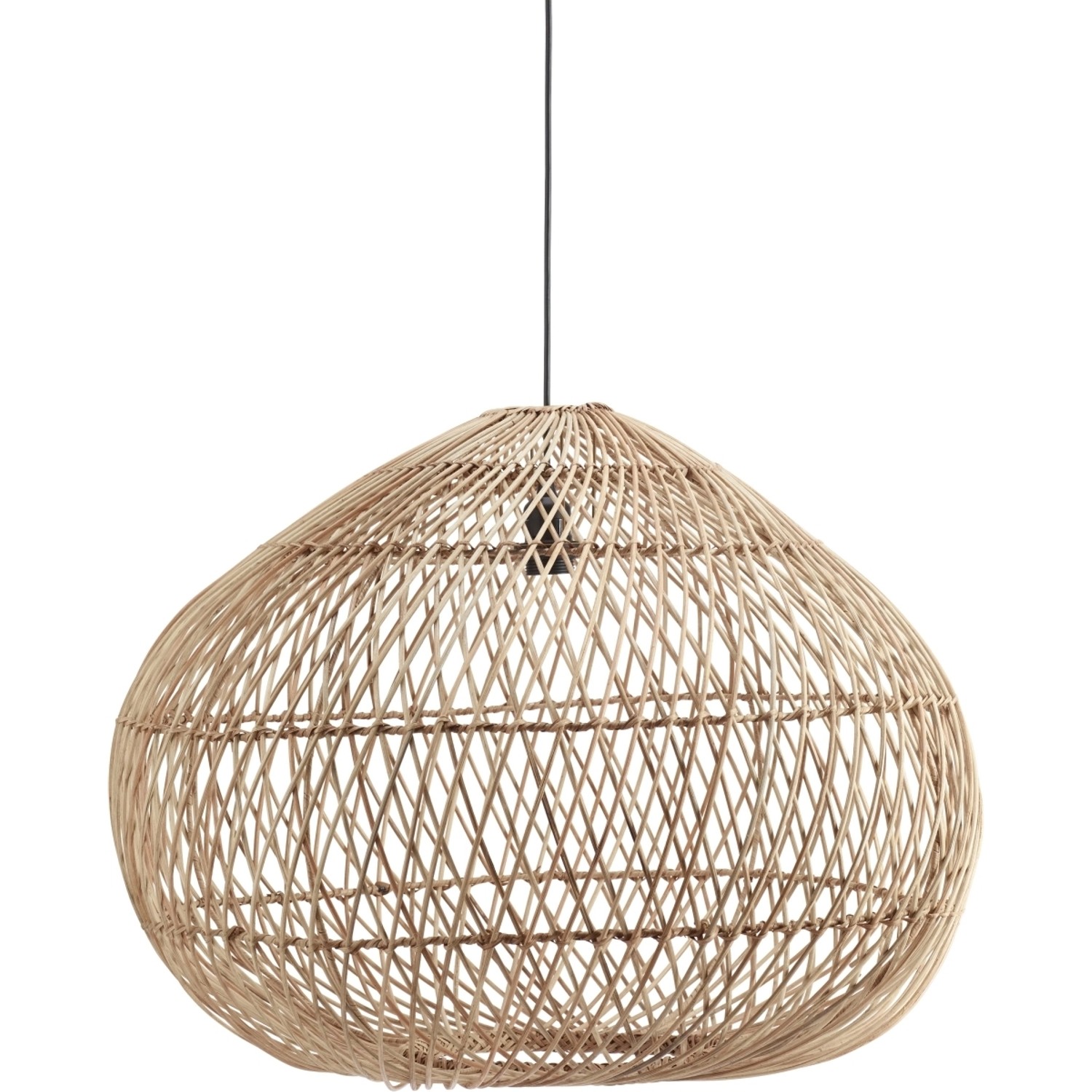 PR Home Karen Rattan Hängelampe aus geflochtenen Naturmaterial ca. 70cm E27 mit 2,5m Kabel u. Stecker IP44