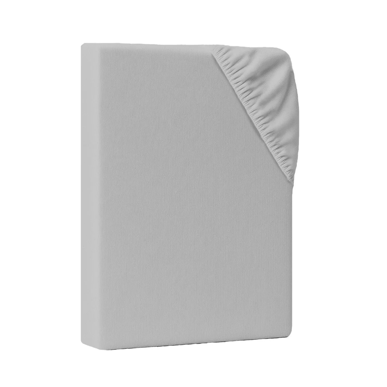 AM Qualitätsmatratzen Premium Jersey Topper Spannbettlaken aus Baumwolle Made in Germany 70x220cm in Hellgrau
