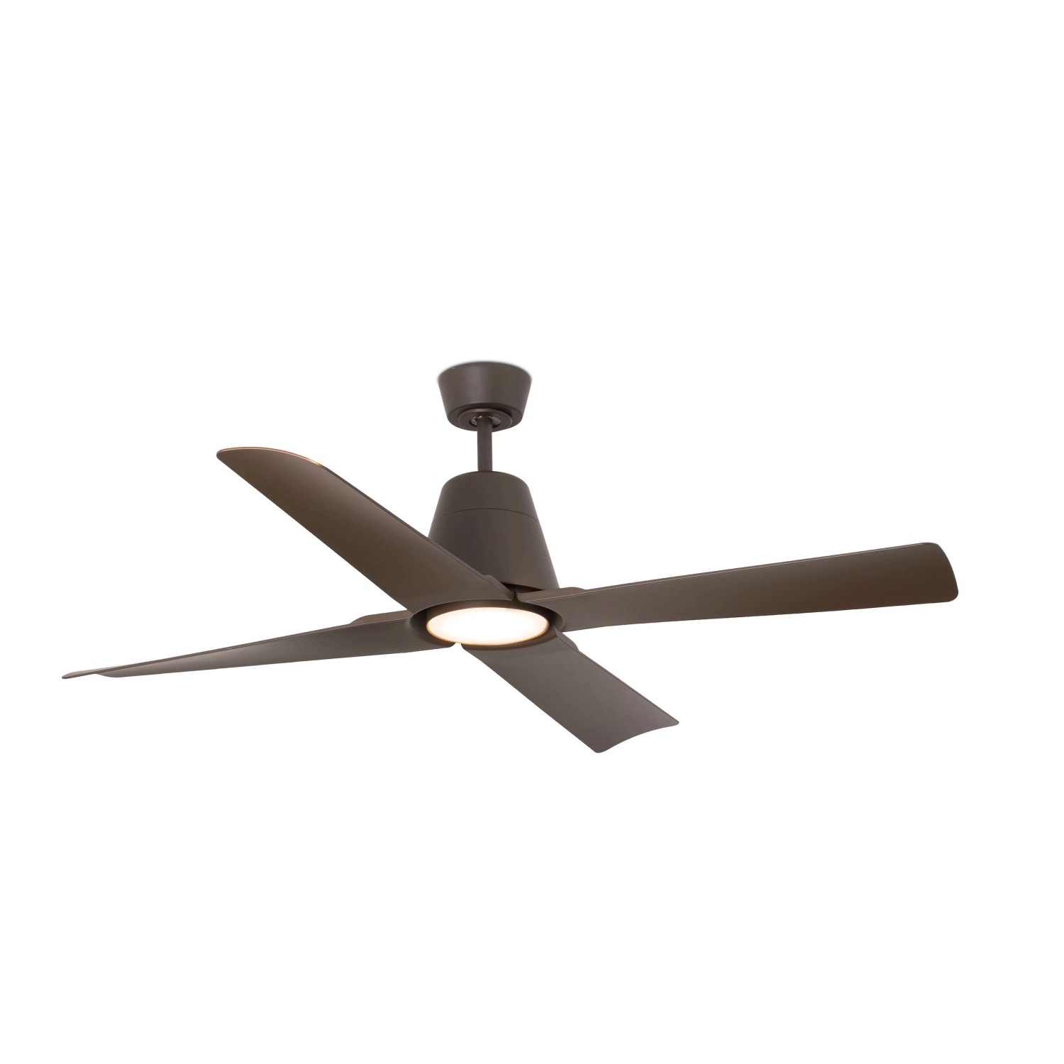 FARO Outdoor Energiespar Deckenventilator mit LED Beleuchtung und Fernbedienung Typhoon Braun 130 cm IP44