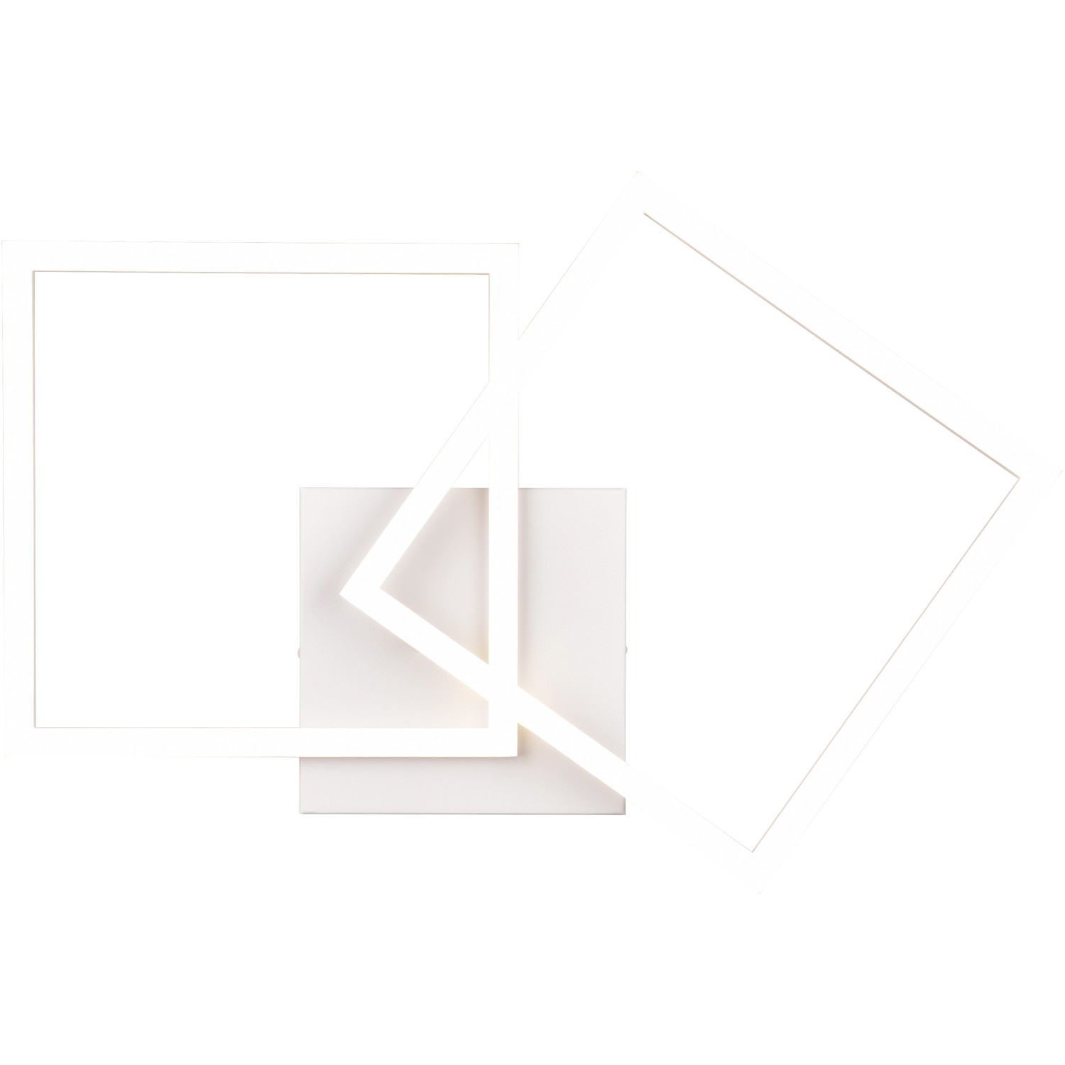 Moderne, schwenkbare LED Deckenleuchte Trail in Weiß matt, 7 x 44,6 x 39,6 cm.